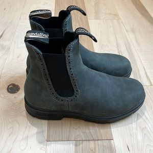 Grey Blundstone Boots